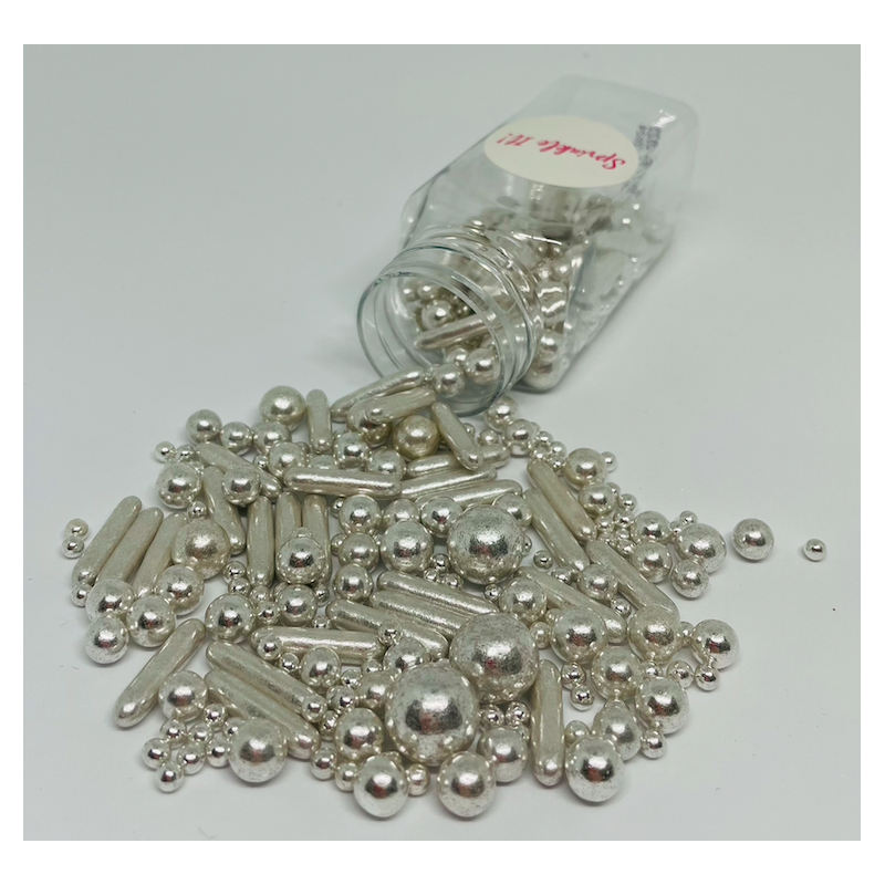 5904921491525 POSYPKA CUKROWA SPRINKLE IT! - LOVELY SILVER 100g - obrazek 1