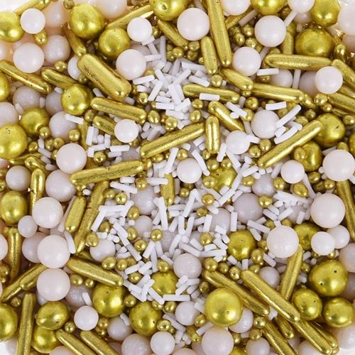 5906708724673 POSYPKA CUKROWA 50G WHITE AND GOLD - obrazek 1