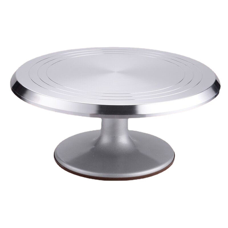 METALOWY-Profesjonalny-Talerz-Obrotowy-do-Dekorowania--Tortow--30-cm--Patera-14446 PATERA OBROTOWA SREBRNA - obrazek 1