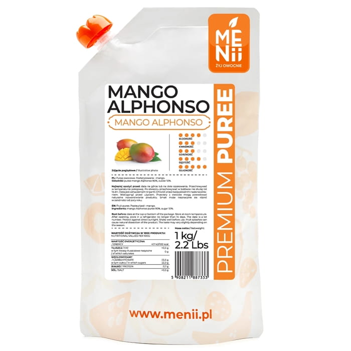 Pulpa-owocowa-MANGO-1kg-PremiumPuree-MENii-839c4107673c626d766c831279eb69be PREMIUM PUREE MANGO 1KG - obrazek 1