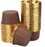 PAPILOTKI KUBECZKI BRĄZOWO-ZŁOTE 50SZT. - obrazek 2