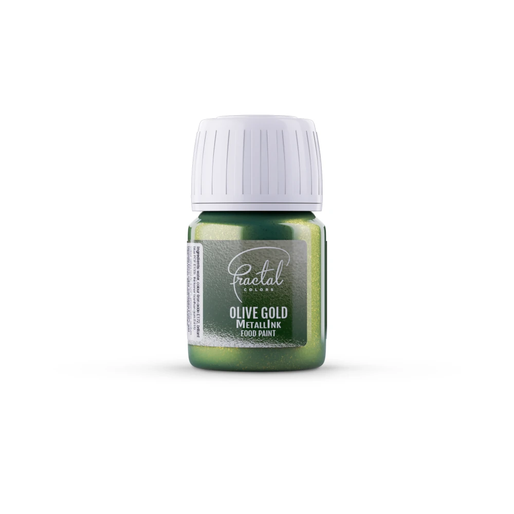 fractal-metalink-olive-gold BARWNIK FRACTAL OLIVE GOLD METALLINK FOOD PAINT 30g - obrazek 1