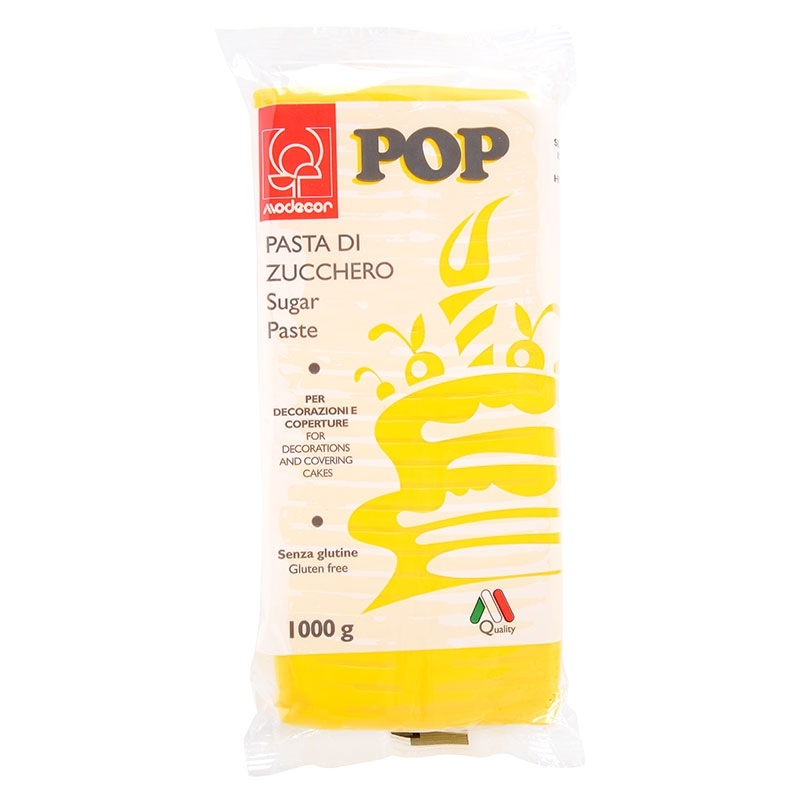 modecor-lukier-plastyczny-zolty-pop-1kg.2 MASA CUKROWA ŻÓŁTY 1KG MODECOR - obrazek 1