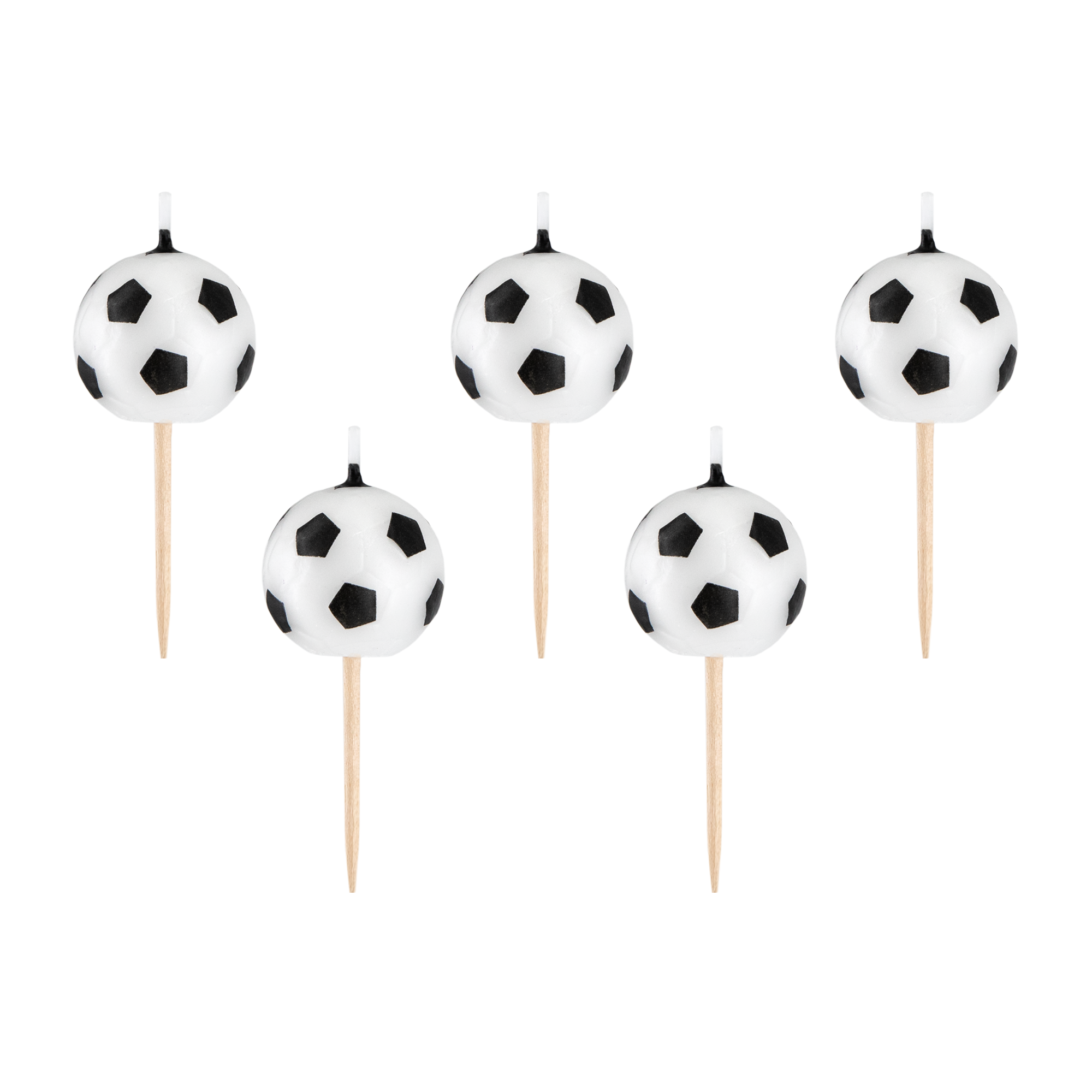 product-image-0 (1) ŚWIECZKI URODZINOWE FOOTBALL CZARNO-BIAŁE 5SZT. - obrazek 1