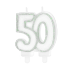 ŚWIECZKA CYFRA SREBRNA 50