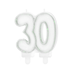 ŚWIECZKA CYFRA SREBRNA 30
