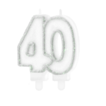 ŚWIECZKA CYFRA SREBRNA 40