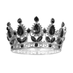 KORONA CZARNA Z CZARNYMI KRYSZTAŁKAMI 10CM