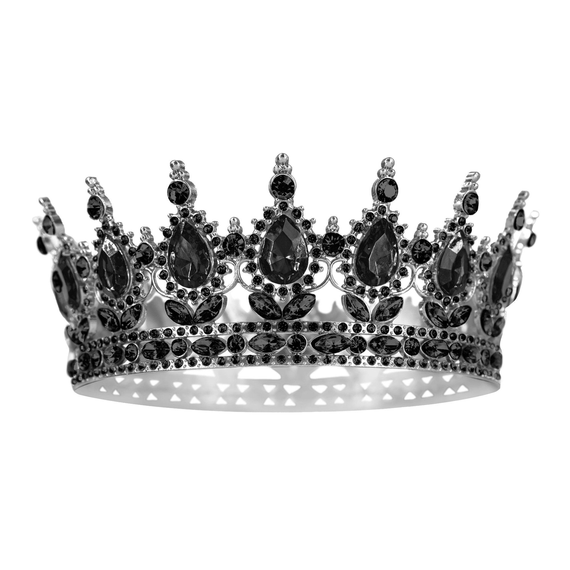 product-image-0 (7) KORONA CZARNA Z CZARNYMI KRYSZTAŁKAMI 15CM - obrazek 1