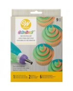 ZESTAW DO DEKORACJI TRÓJKOLOROWYCH MUFFINÓW 9SZT.